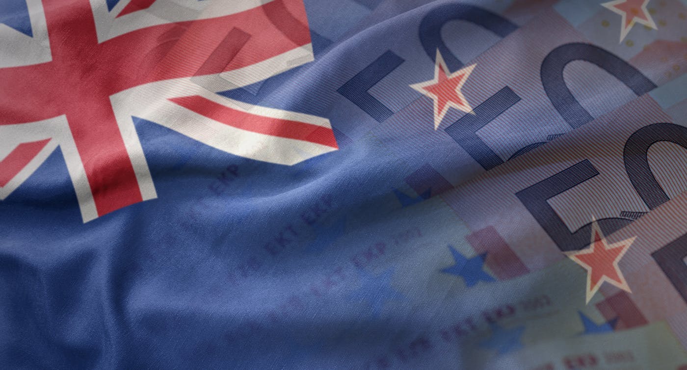 NZ flag and $50 notes to represent the NZ government budgt