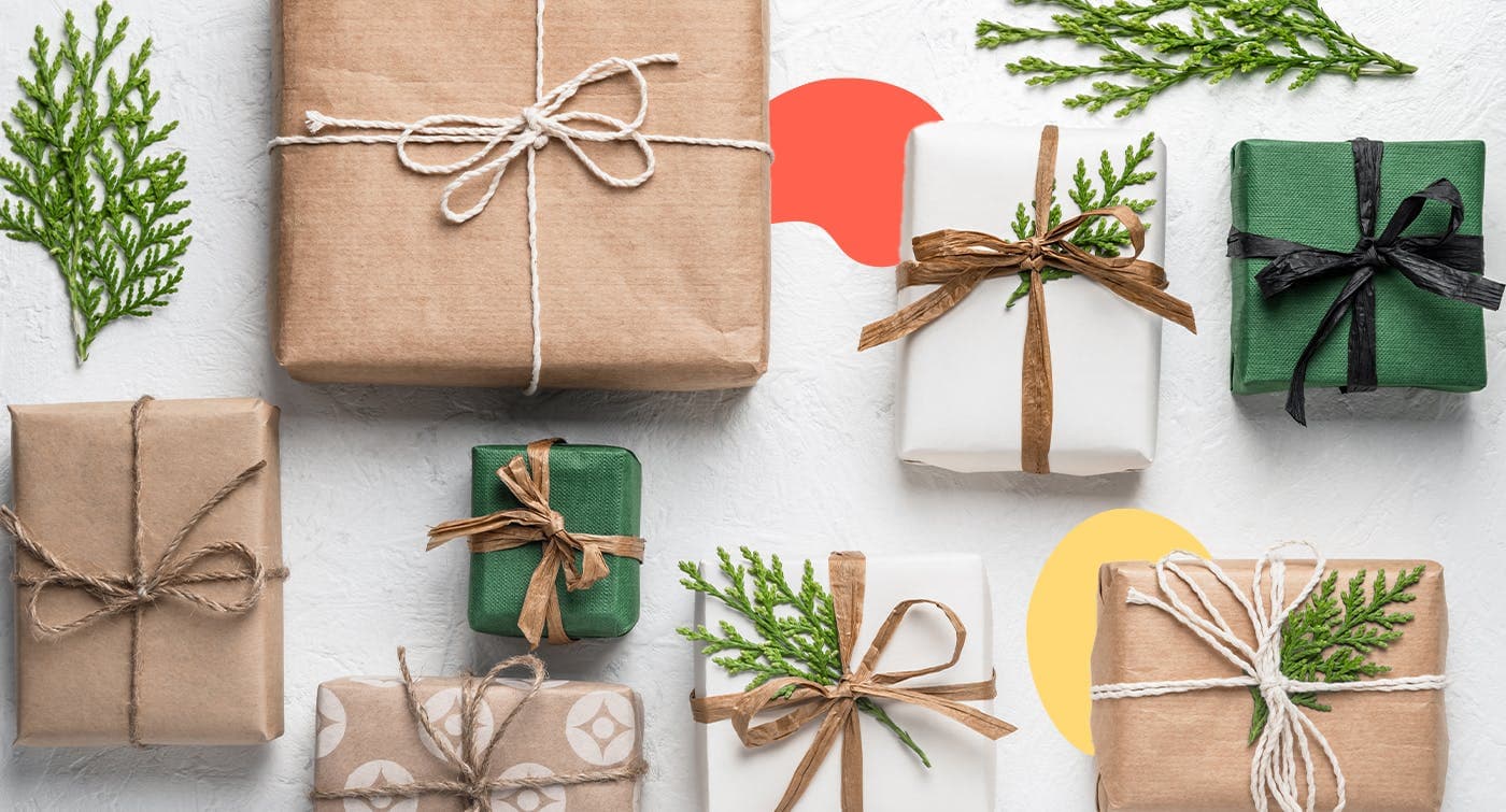 A collection of wrapped gifts on a table